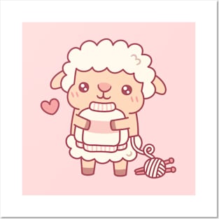 Cute Sheep With Wool Sweater Funny Posters and Art